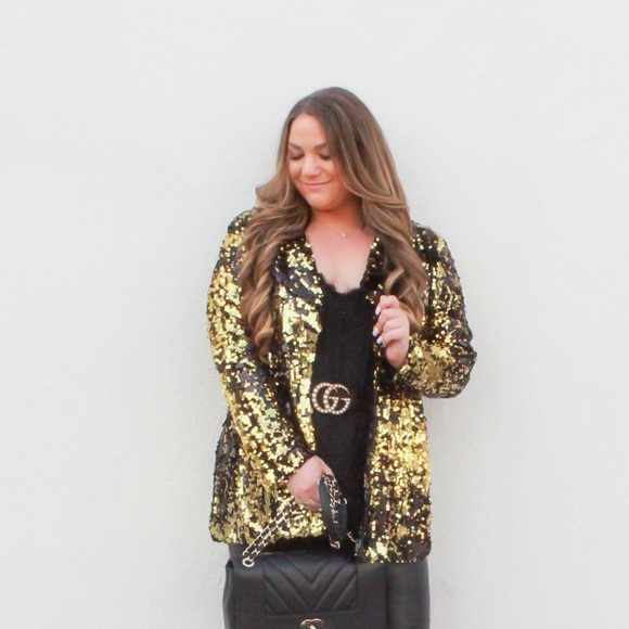 Jackets & Blazers - NEW Black & Gold Sequin Blazer